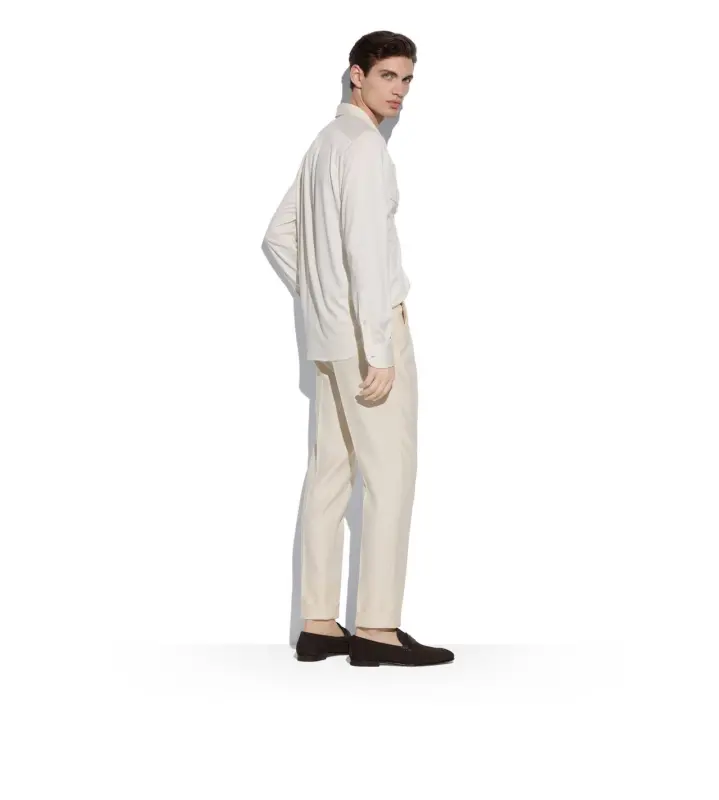 SILK COTTON BLEND SHIRT WHITE online